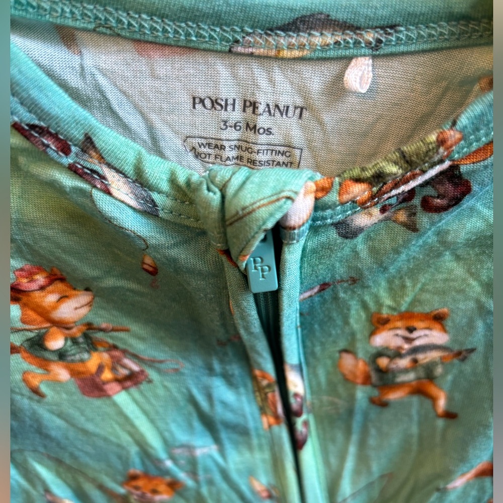 Posh Peanut Fox fishing footed pjs